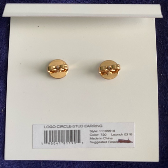 **SOLD** Tory Burch Logo Circle Stud Earrings - Picture 2 of 4
